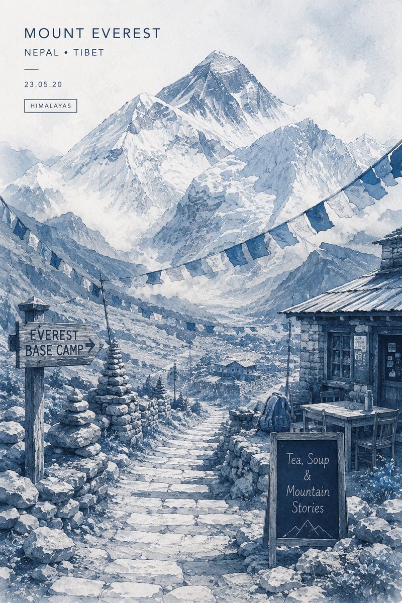 Watercolor Mount Fuji Travel Poster preview image 2