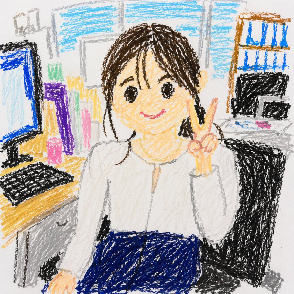 Toddler Crayon Office Selfie preview image 2