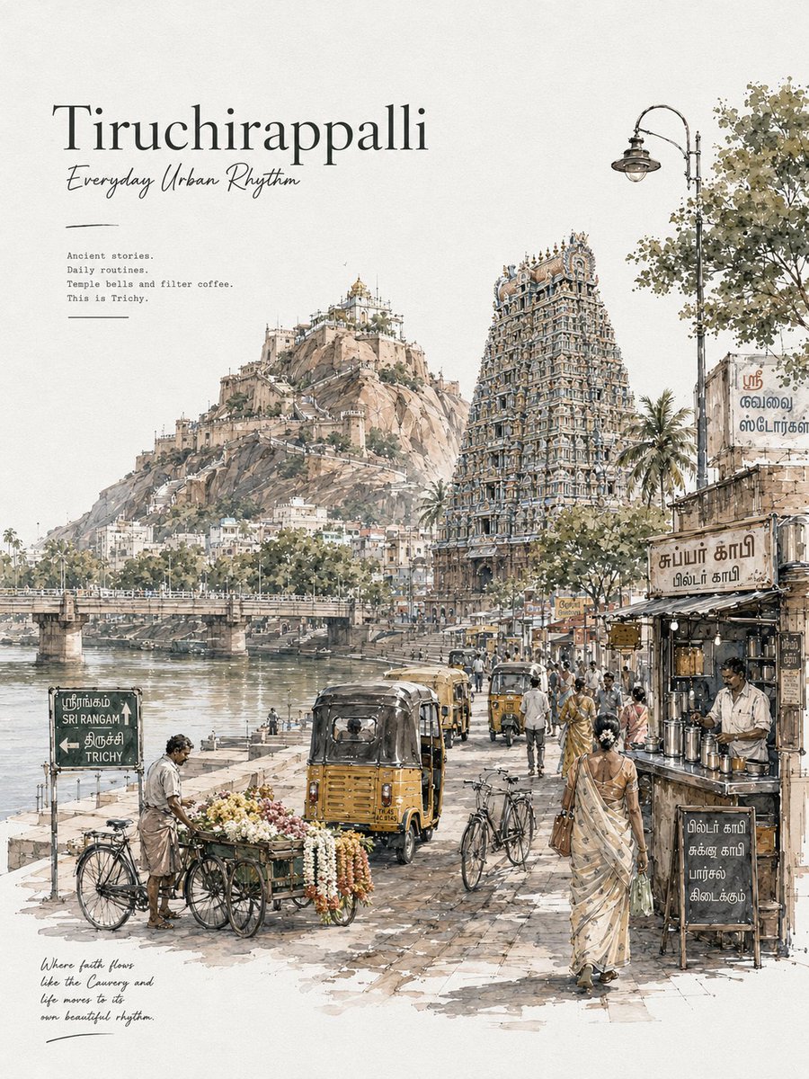 Chennai Watercolor Travel Poster preview image 2