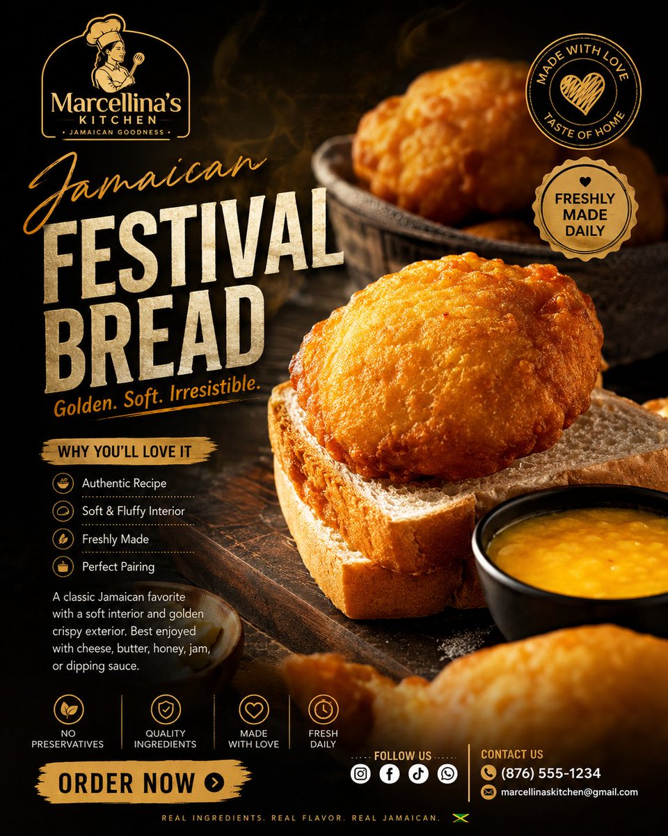 Luxury Jamaican Festival Bread Poster preview image 1