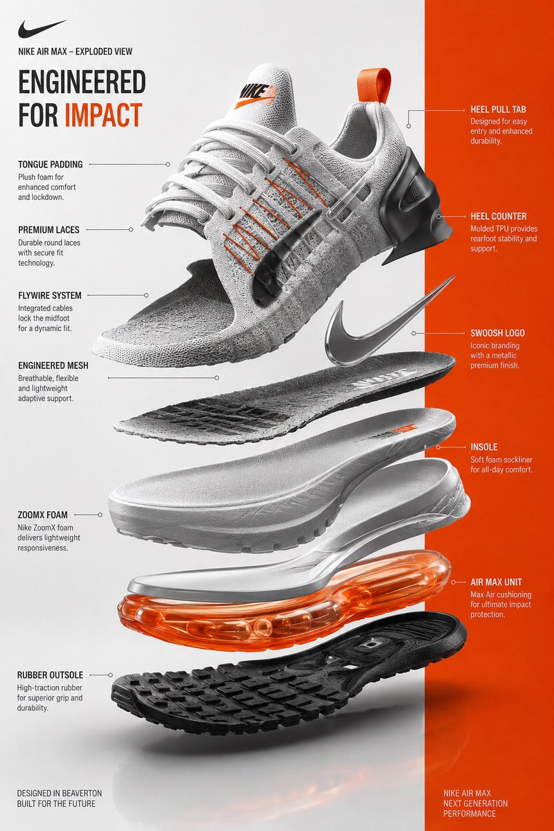 Exploded View Sneaker Infographic preview image 1