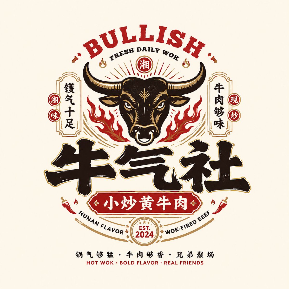 Retro Chinese Catering Badge Logo preview image 4