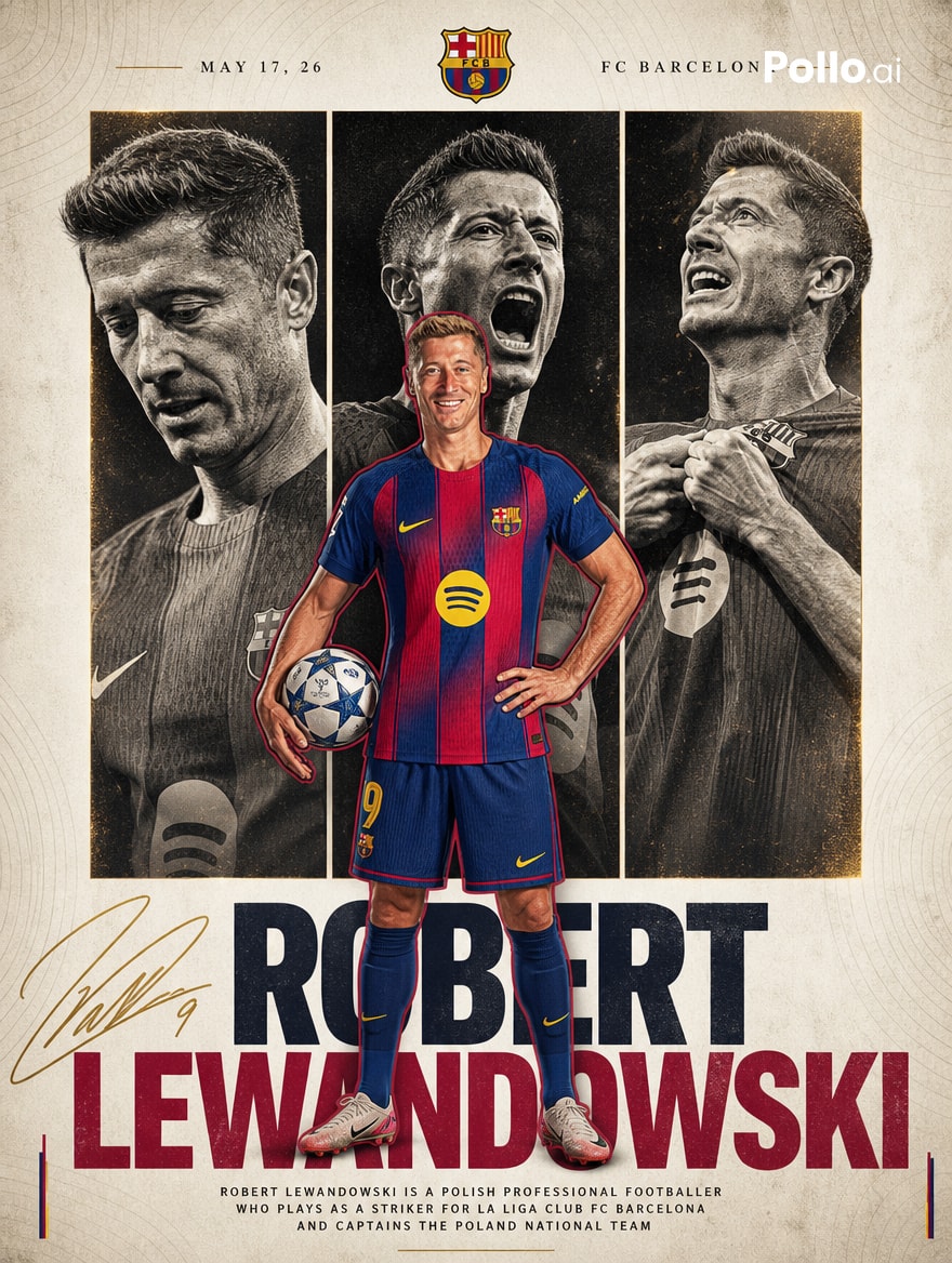 FC Barcelona Lewandowski Poster preview image 1