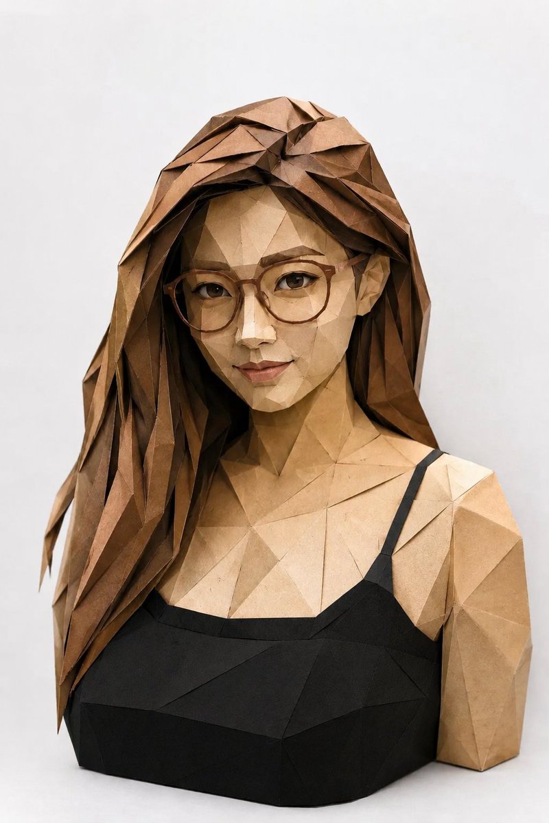 Low-Poly Origami Papercraft Portrait preview image 1