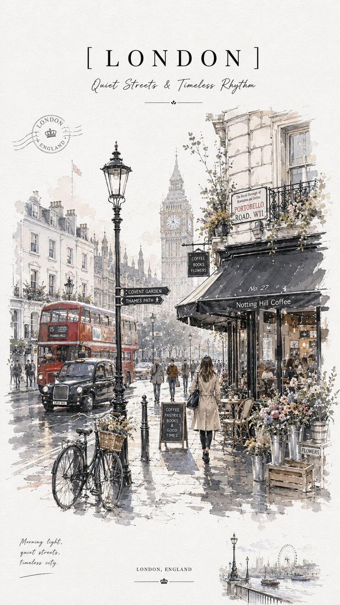 Vintage Watercolor Travel Posters preview image 3