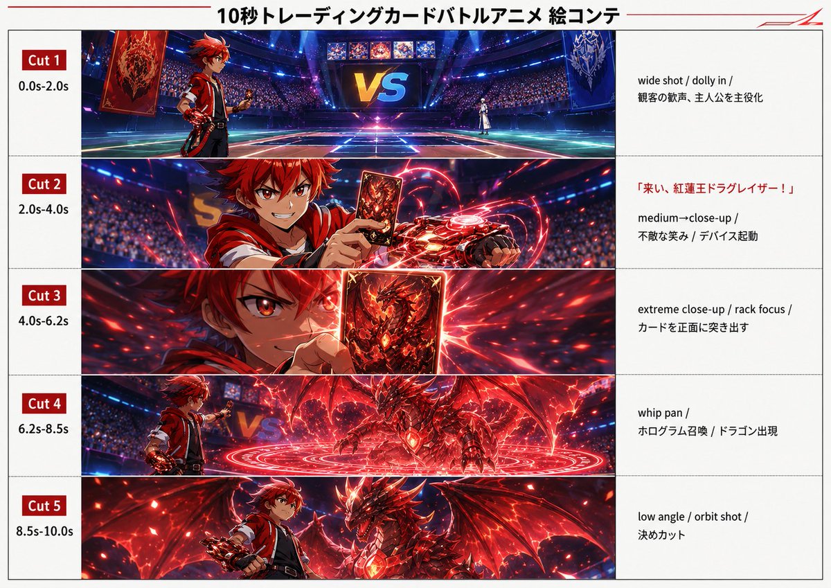 Trading Card Battle Anime Storyboard preview image 1