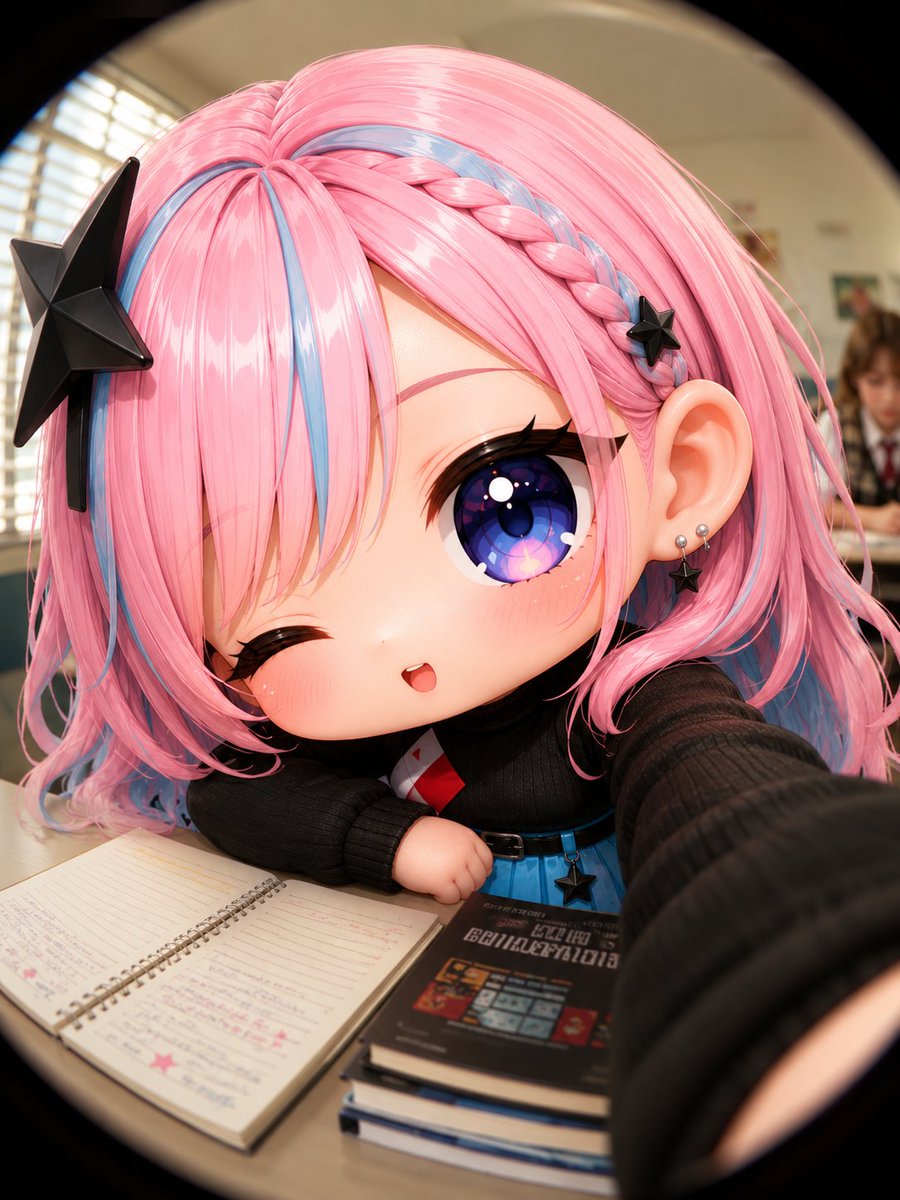 Fisheye Anime Schoolgirl Selfie preview image 2
