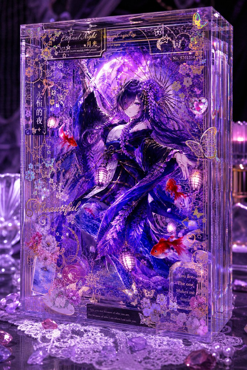 Luxury Purple Anime Acrylic Block preview image 1