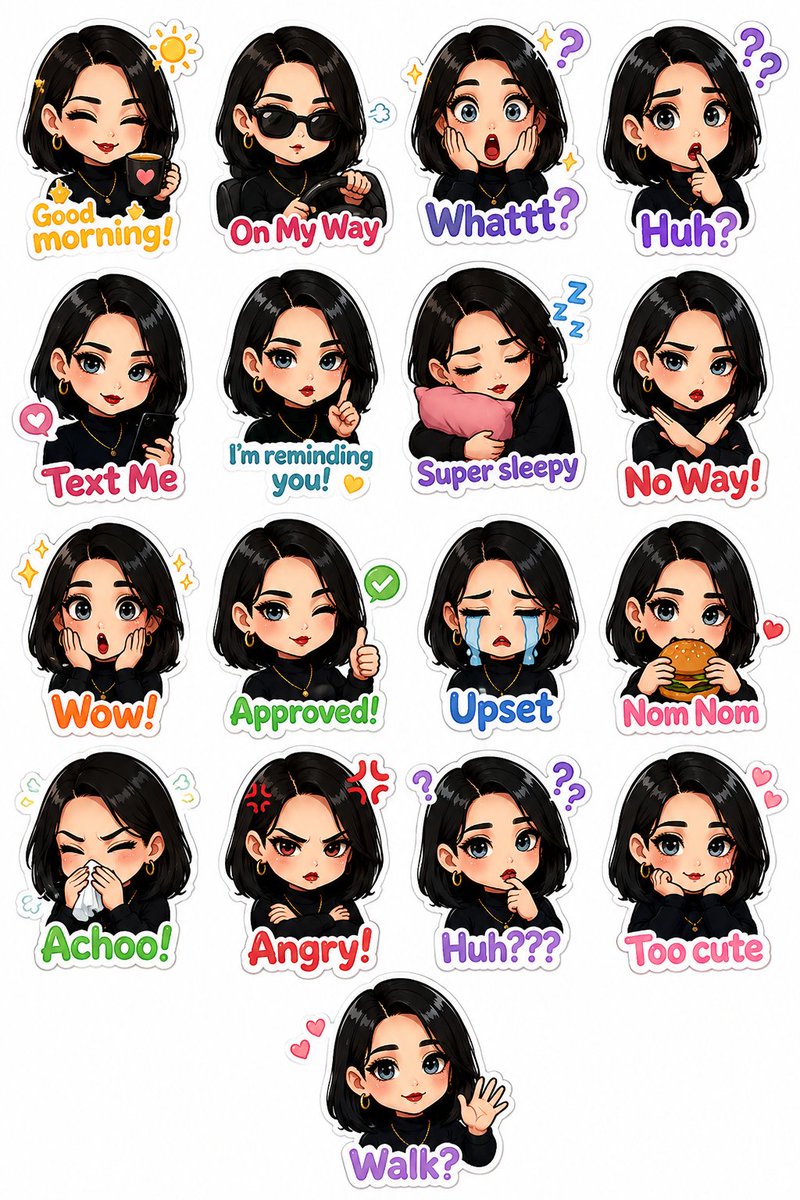 Personalized Chibi Sticker Pack preview image 1