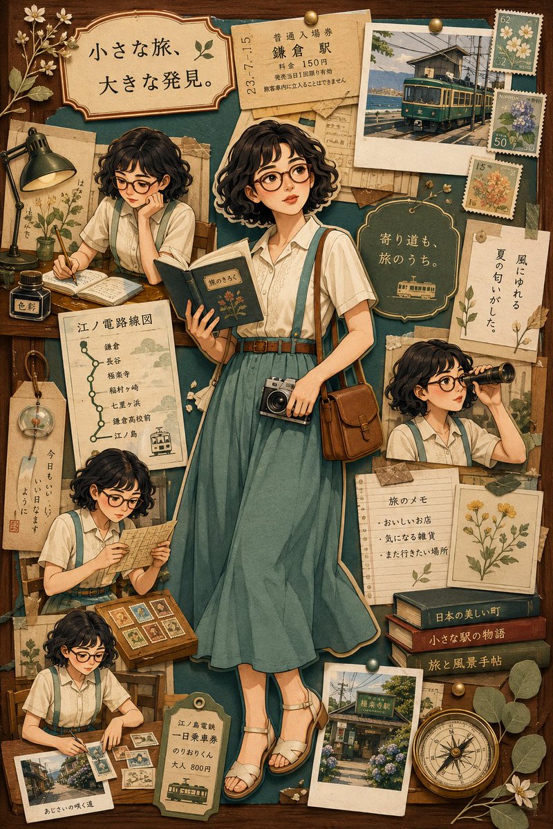 Nostalgic Travel Collage Scrapbook preview image 1
