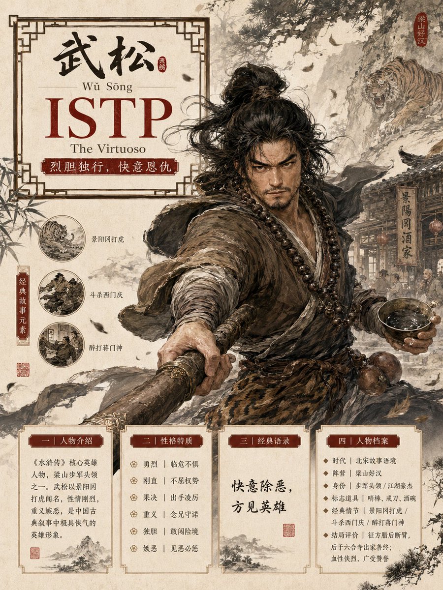 Classical Character MBTI Infographic Poster preview image 2