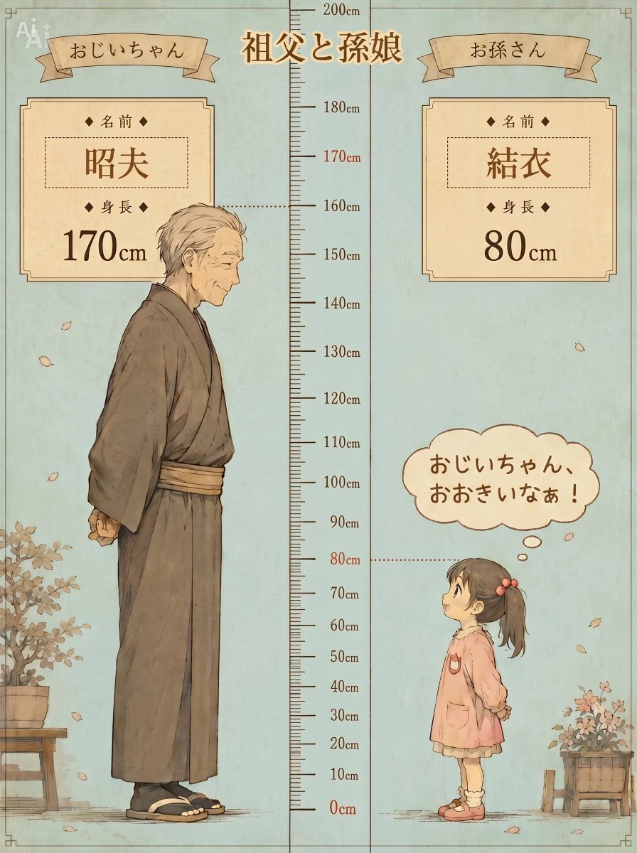 爷爷孙女身高图 preview image 1