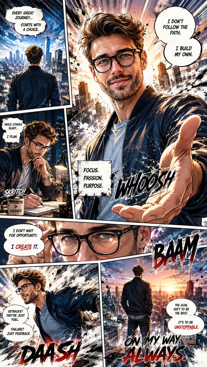 Dynamic Manga Page Illustration preview image 1