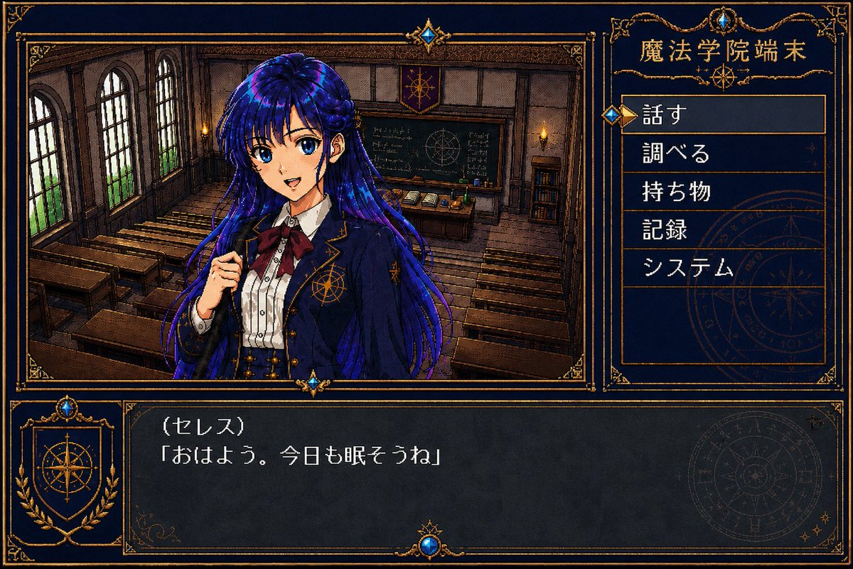 复古魔法学院视觉小说 UI preview image 1