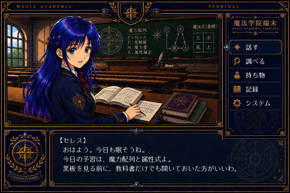 复古魔法学院视觉小说 UI preview image 2