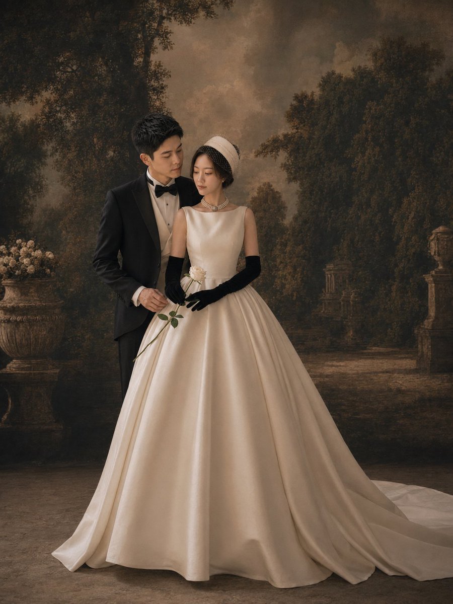 复古花园婚礼肖像 preview image 2