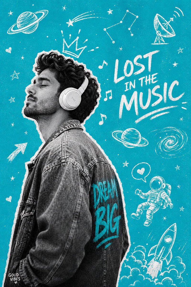 Gen-Z Music Doodle Poster preview image 1