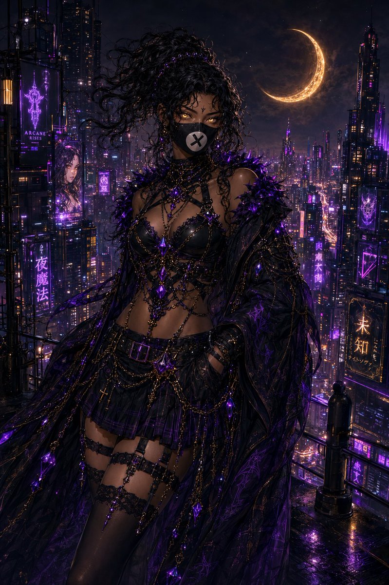 Neon Rooftop Character Portrait preview image 4