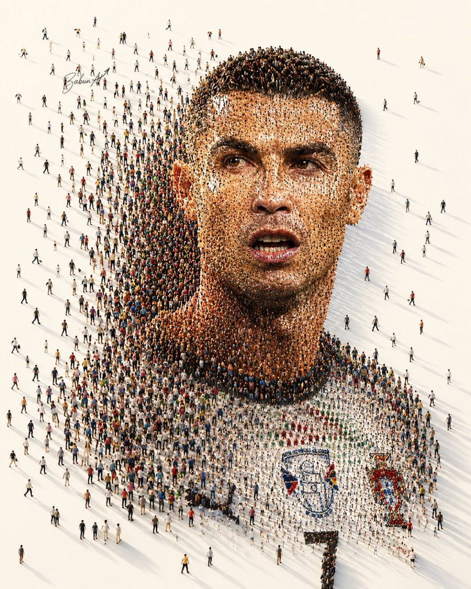 Human Crowd Mosaic Portrait preview image 1