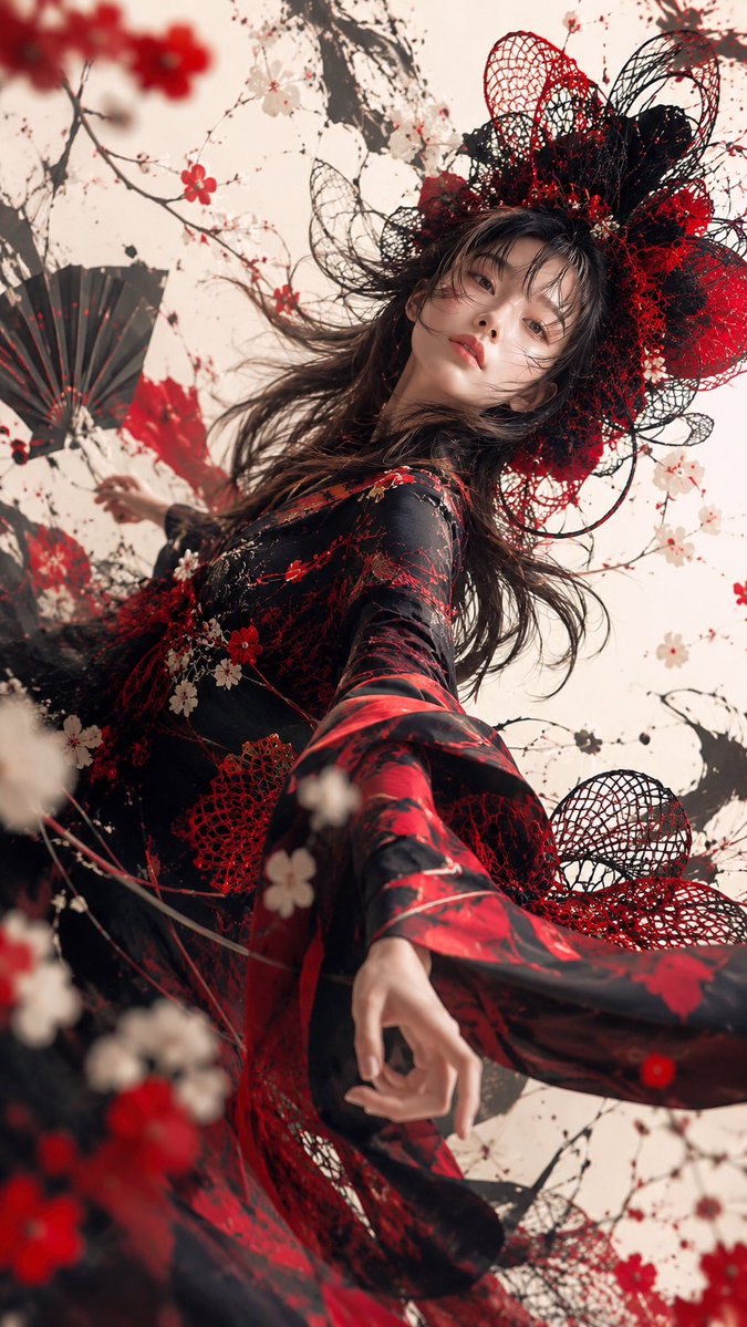 Gothic Kimono Ink Fashion Portrait preview image 2