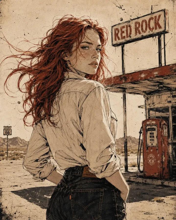 Vintage Americana Desert Illustration preview image 1
