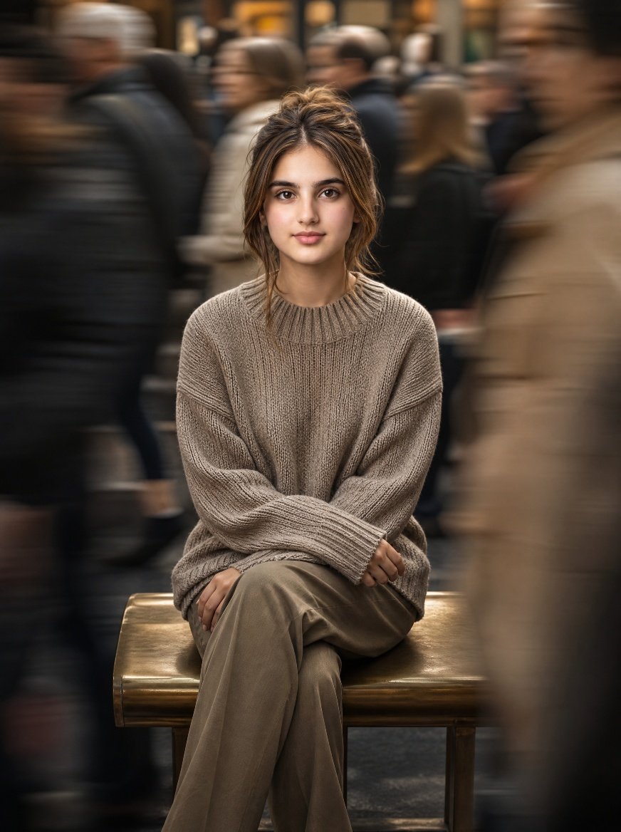 Cinematic Stillness in Motion Street Portrait preview image 1