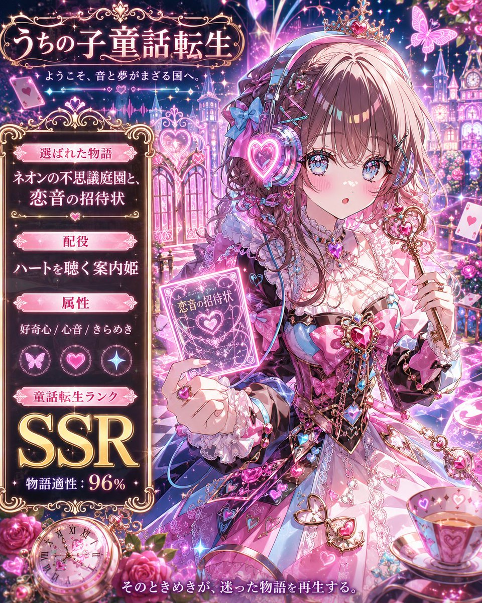 Moonlit Cat Princess Fairy-Tale Card preview image 2