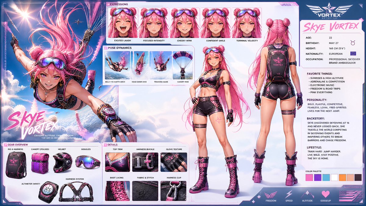 Anime Character Concept Sheet preview image 1