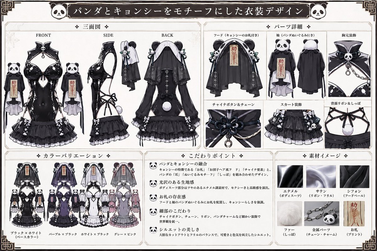 Panda Jiangshi Swimsuit Anime Scene preview image 2