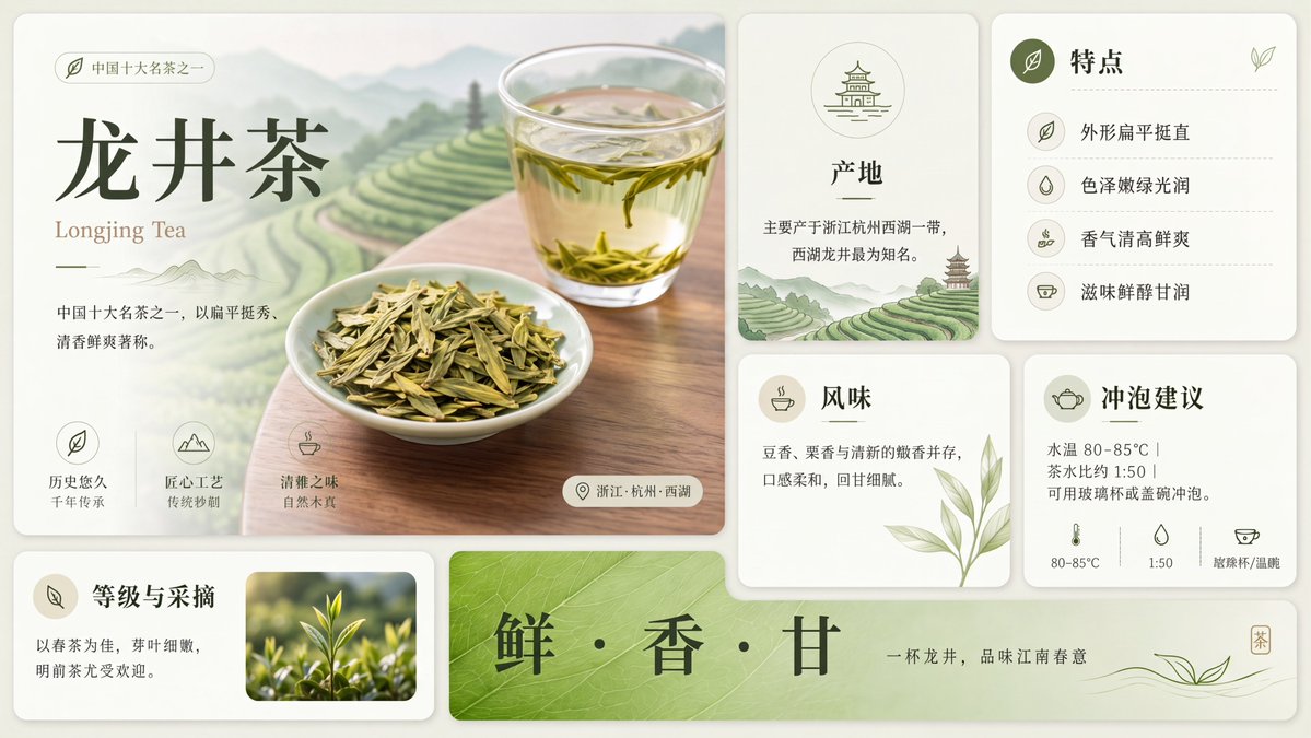 龙井茶信息图表海报 preview image 2