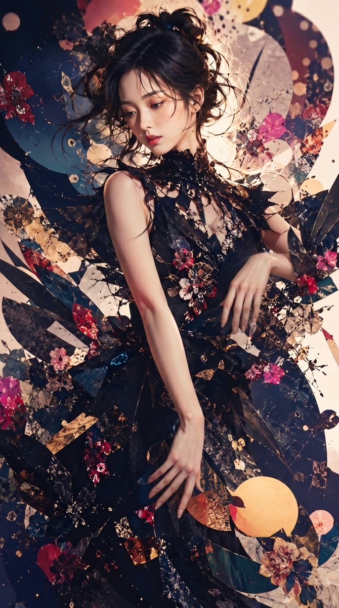 Dark Paper Flower Portrait preview image 2