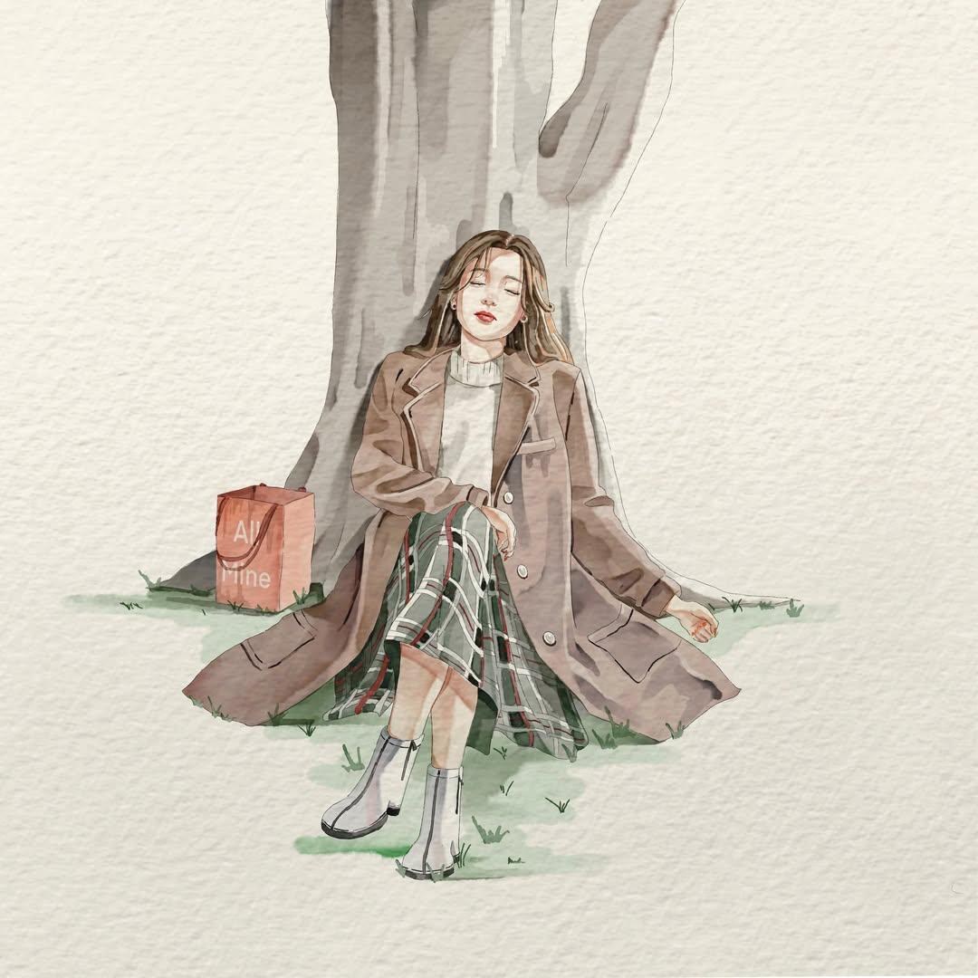 Watercolor Fashion Illustration Aesthetic preview image 4