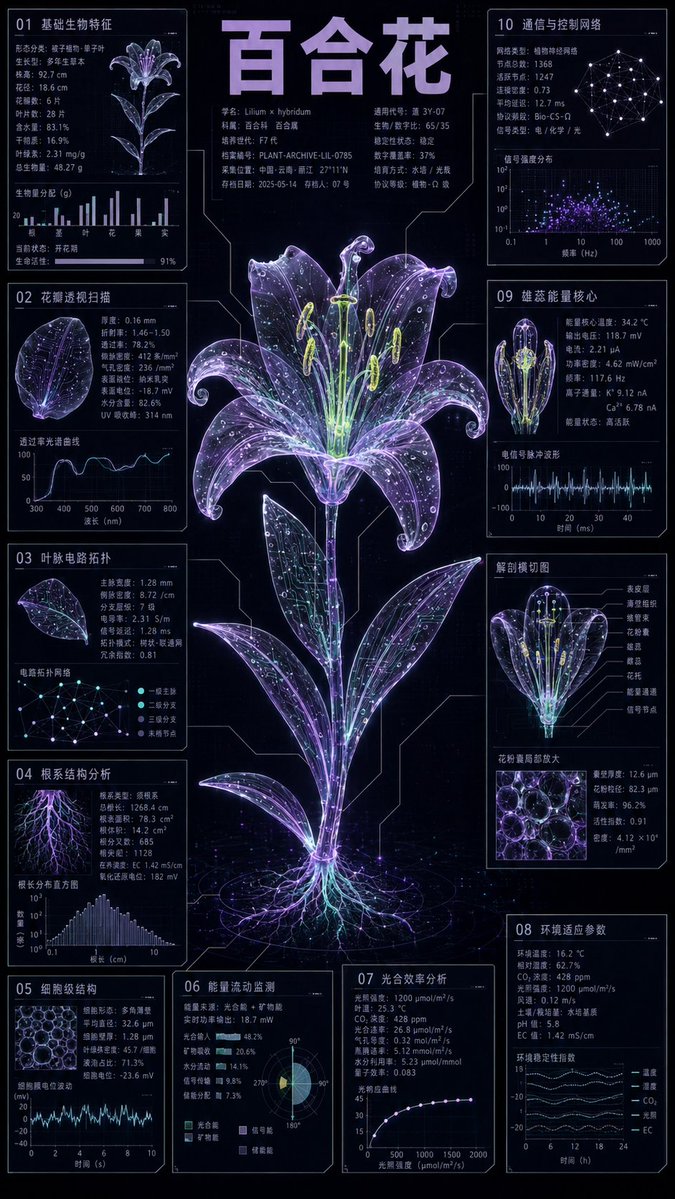 Cybernetic Bioluminescent Flower Infographic - 1 preview image 3