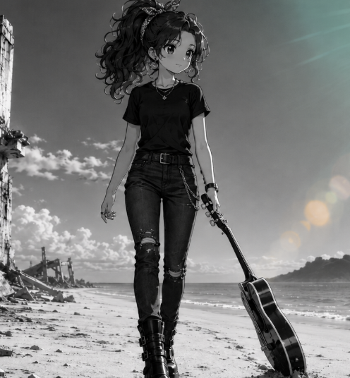Dragging Guitar on Beach Walk - 1 preview image 1