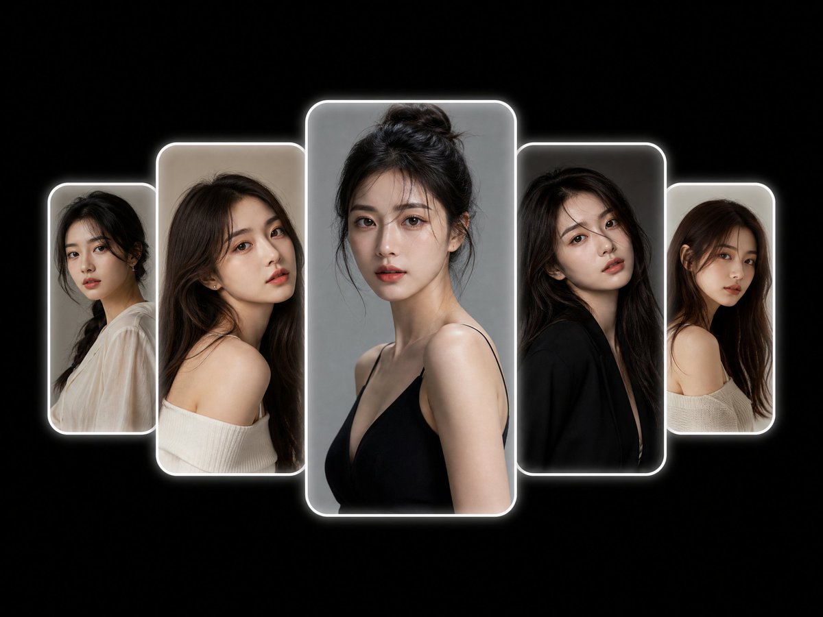 Five-Frame Minimalist Portrait Collage preview image 1
