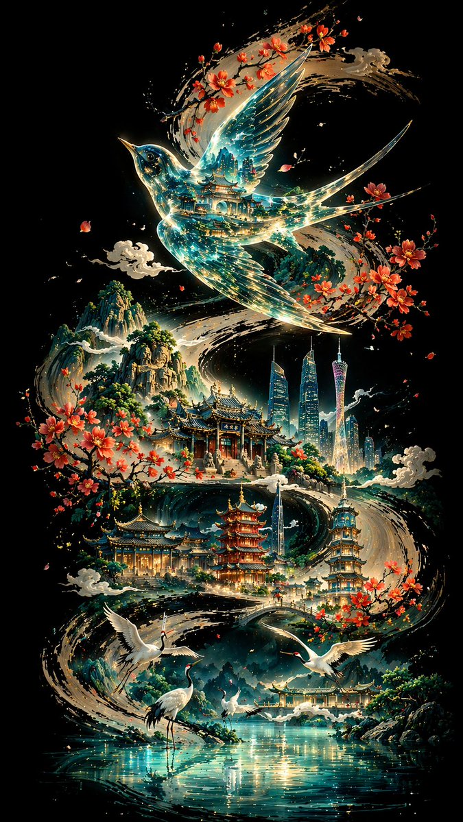 Ink Calligraphy Guangzhou Poster preview image 1