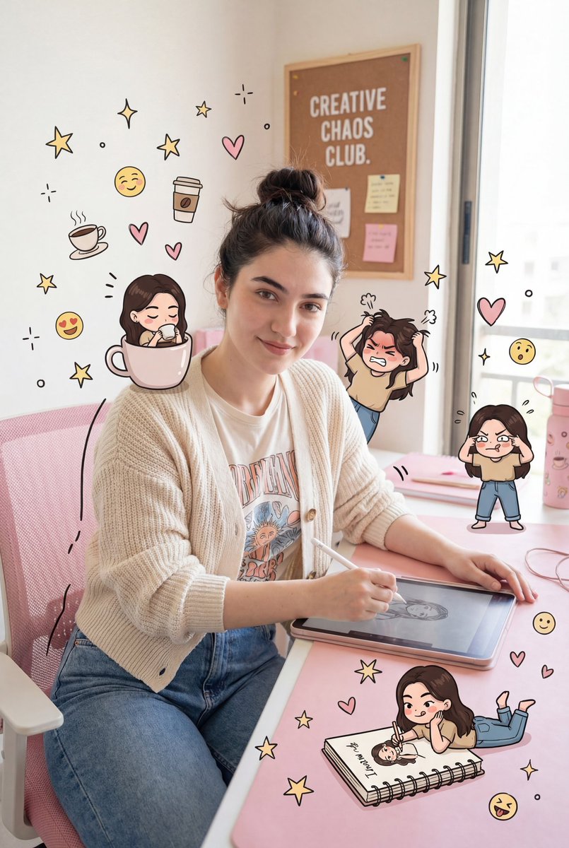 Pink Office Chibi Scene preview image 1
