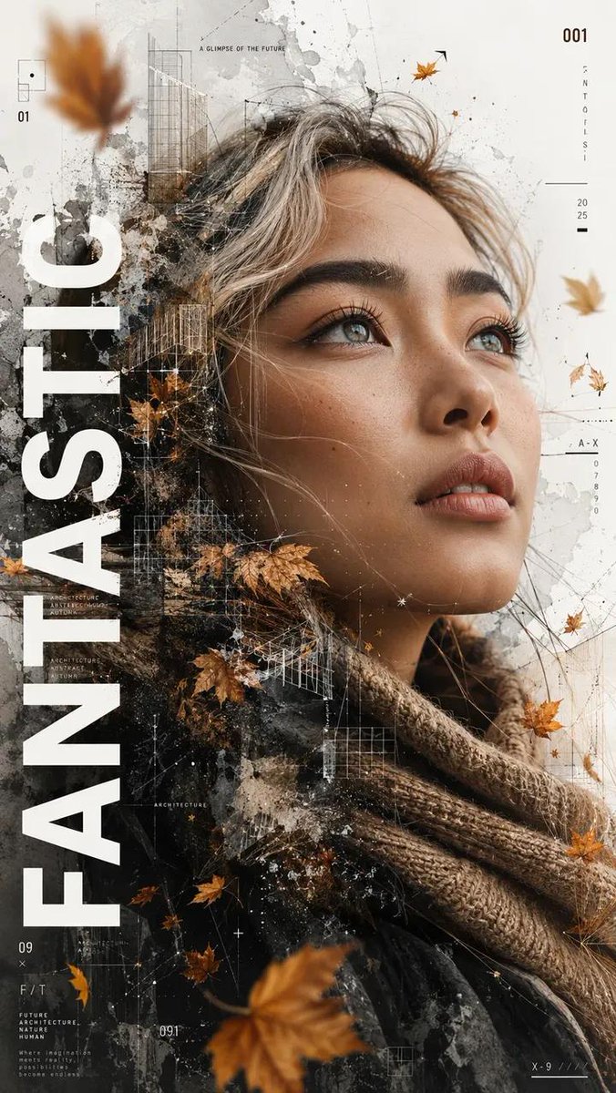 Double Exposure Autumn Leaves Portrait - 1 preview image 3