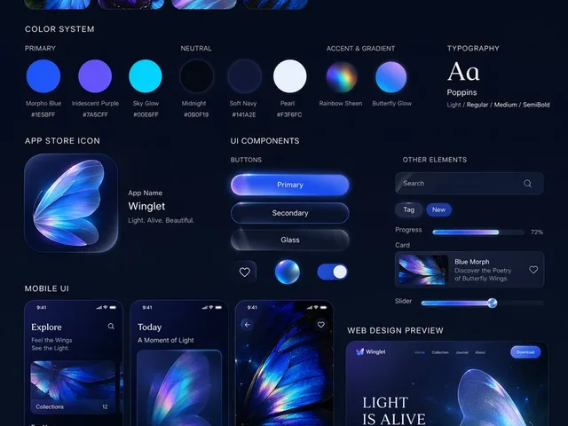 Iridescent Butterfly UI/UX Design System preview image 1