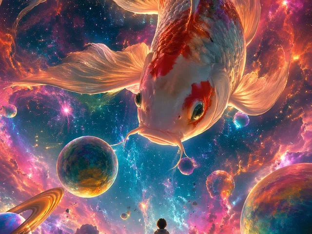 Surrealist Koi Fish Illustration preview image 1