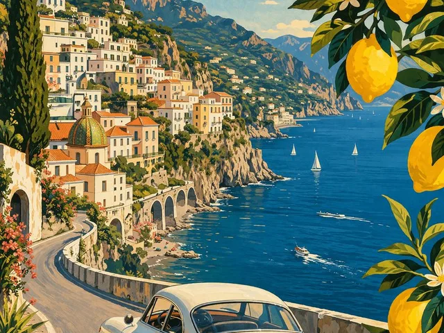 Vintage Amalfi Coast Travel Poster preview image 1