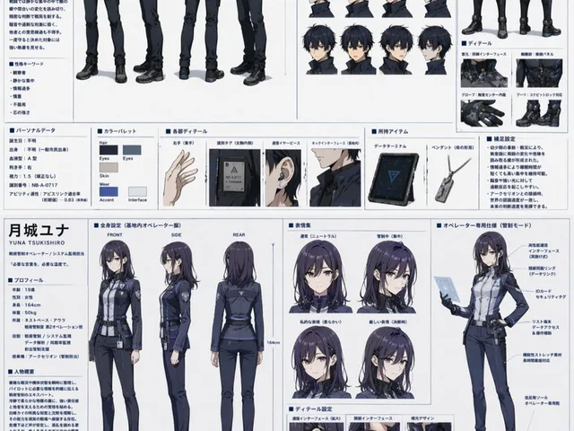 Dual Sci-Fi Character Reference Sheet preview image 1