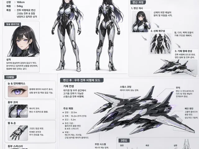Mecha-Girl Character Design Sheet preview image 1