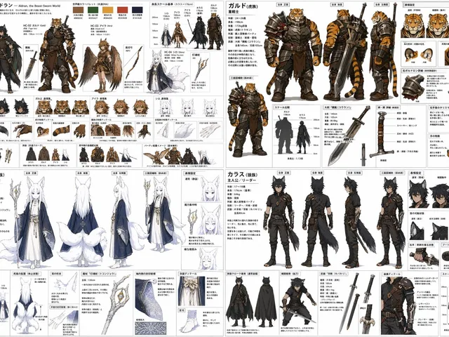 4-Quadrant RPG Character Design Sheet preview image 1