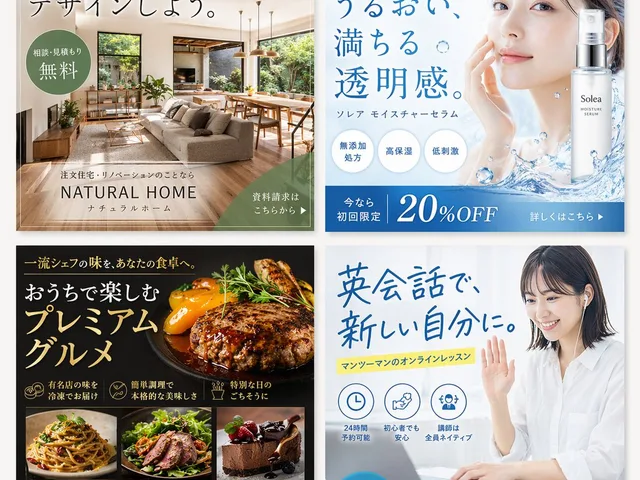 2x2 Japanese Web Banner Ad Grid preview image 1
