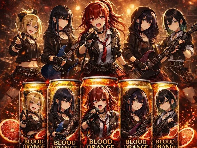 Anime Rock Band Beverage Collab Poster preview image 1