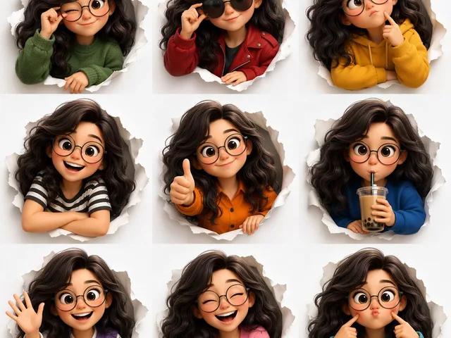 3D Animated Character Expression Grid preview image 1