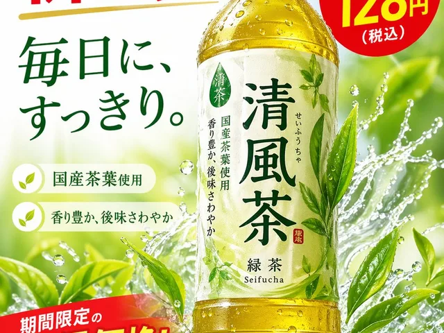 Green Tea Bottle Advertisement Poster preview image 1