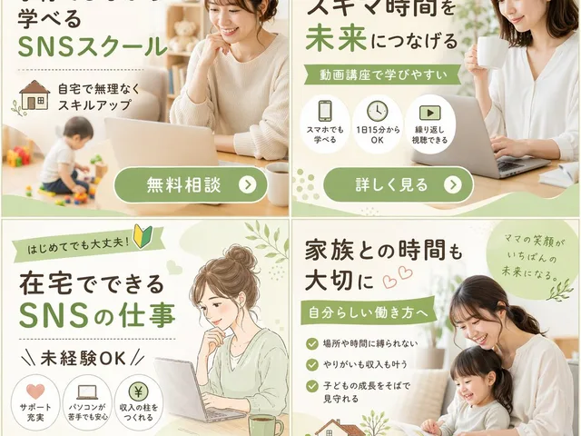2x2 Grid of Online School Banner Ads preview image 1