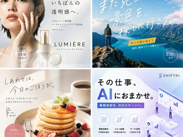 4-Panel Japanese Advertising Banner Grid preview image 1
